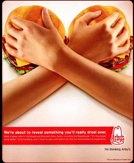 Реклама американской сети ресторанов быстрого питания Arby's 2009 г.